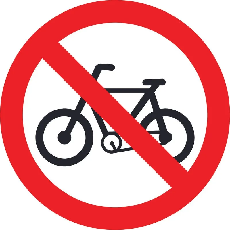 Proibido andar de bicicleta na via