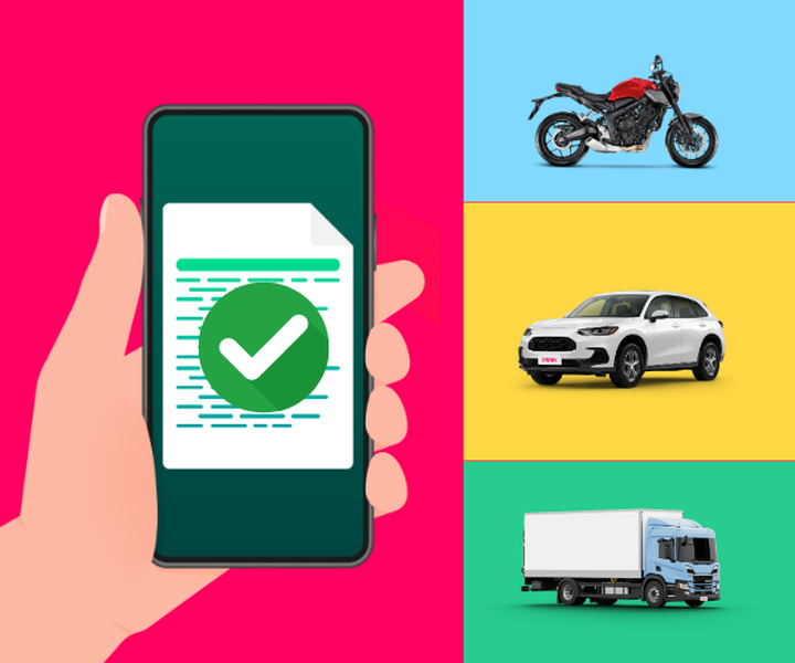 Ilustração do CRLV Digital CE para carros, motos e caminhões