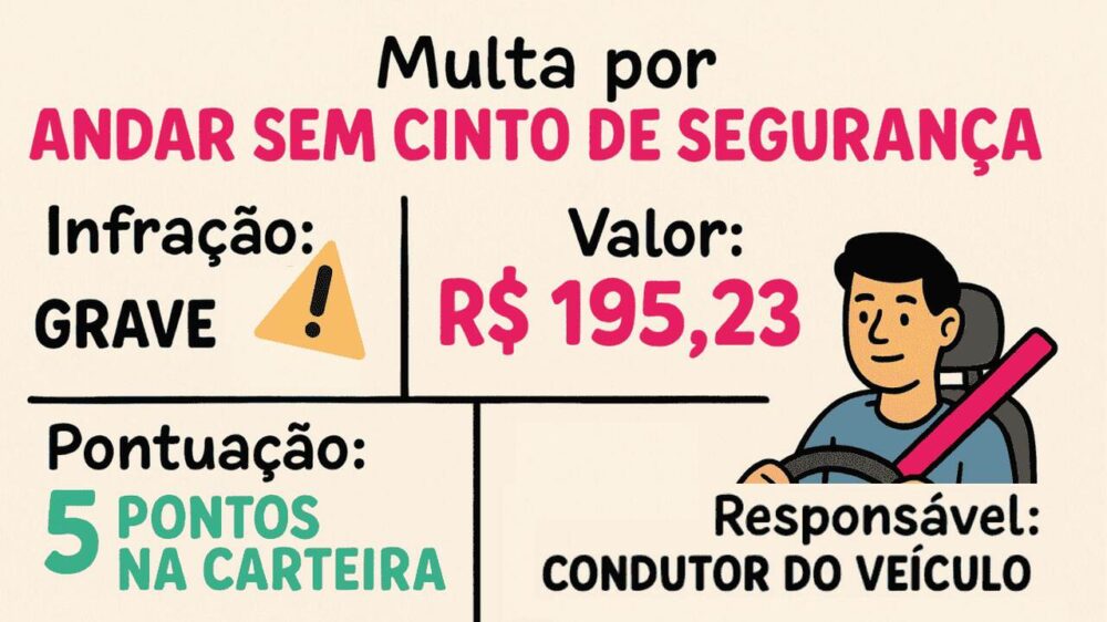 Valor da Multa Sem Cinto de Segurança, Pontos e Regras | 2025