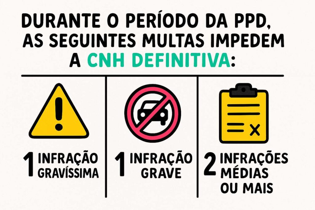 Carro de autoescola em pista de exame com a frase “Passei na prova prática, e agora?”, destacando o momento após passar na prova prática do DETRAN.