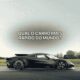 Hipercarro preto de perfil sobre pista asfaltada com céu claro ao fundo e a frase “Qual o carro mais rápido do mundo?” centralizada, chamando atenção para o desempenho e velocidade recorde do modelo esportivo.