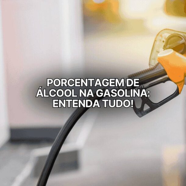 Bomba de combustível com bico amarelo abastecendo carro, ilustrando matéria sobre porcentagem de álcool na gasolina e seu impacto no desempenho.