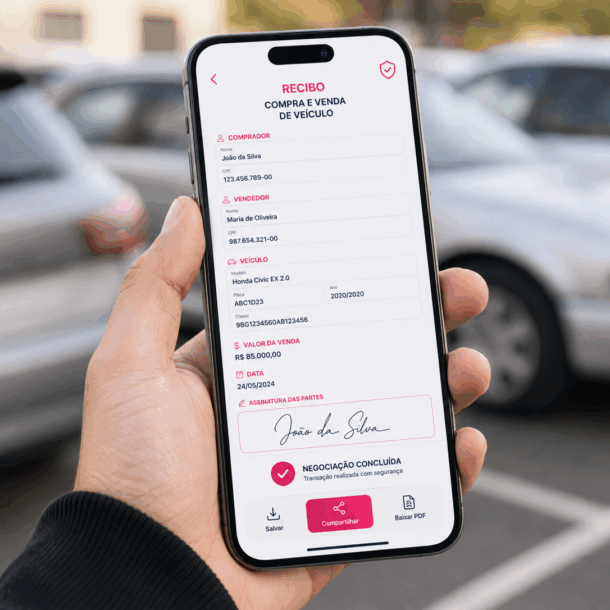 Como preencher recibo de compra e venda de veículo digital