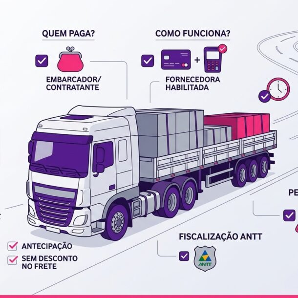 No transporte de carga, quem contrata o frete precisa antecipar o vale-pedágio obrigatório ao caminhoneiro, e não fazer isso custa multa.
