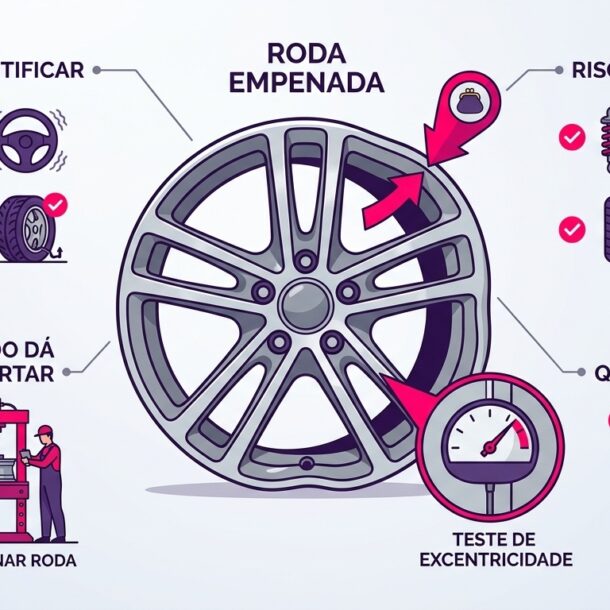 A trepidação no volante e o pneu que perde pressão sozinho costumam apontar roda empenada. Veja como identificar e quando dá para consertar.
