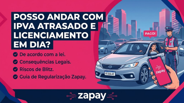 Posso andar com o IPVA atrasado e o licenciamento em dia?